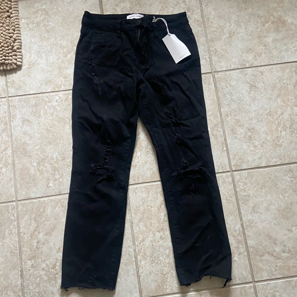 Vici Black Distressed Women Jeans
